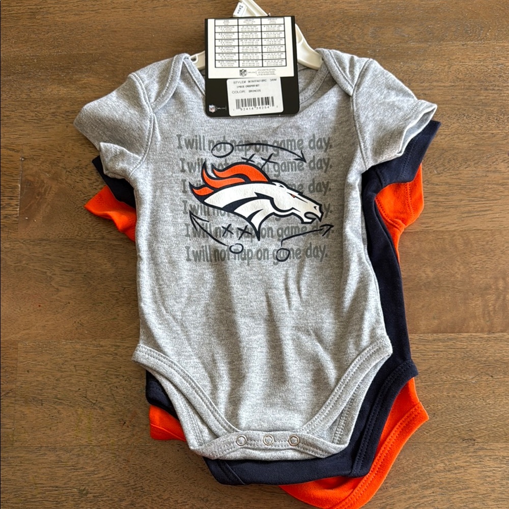 Denver broncos onesie 3 pack